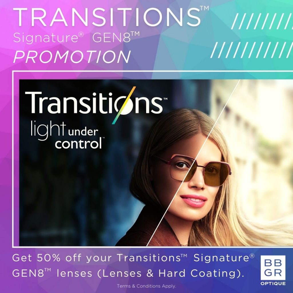 Receive 50% off Transitions Gen8 Lenses - The Eye Gallery